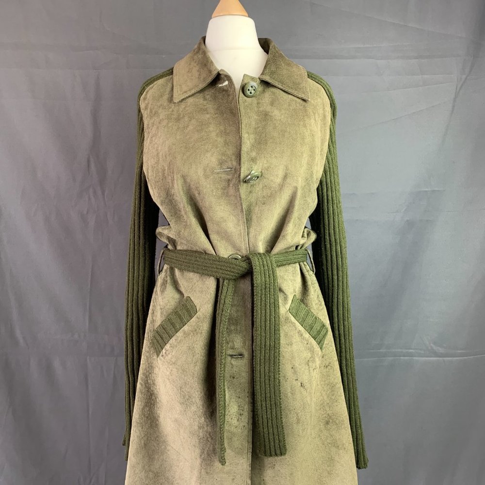 Max & Co. Khaki Trench-coat in Suede (IT 40)  - FL-JK-010